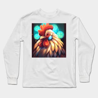 Cute Rooster Drawing Long Sleeve T-Shirt
